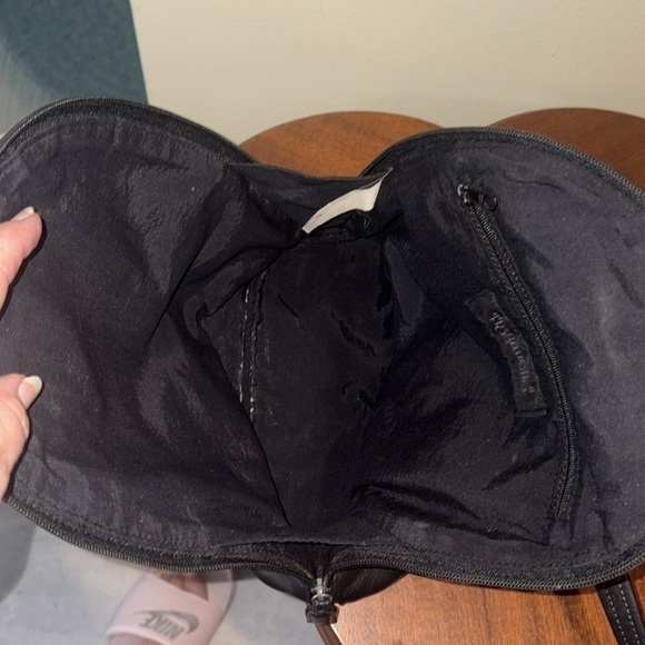 Tignanello backpack  mini backpack leather  black  2 exterior zipper pockets EUC main image 9